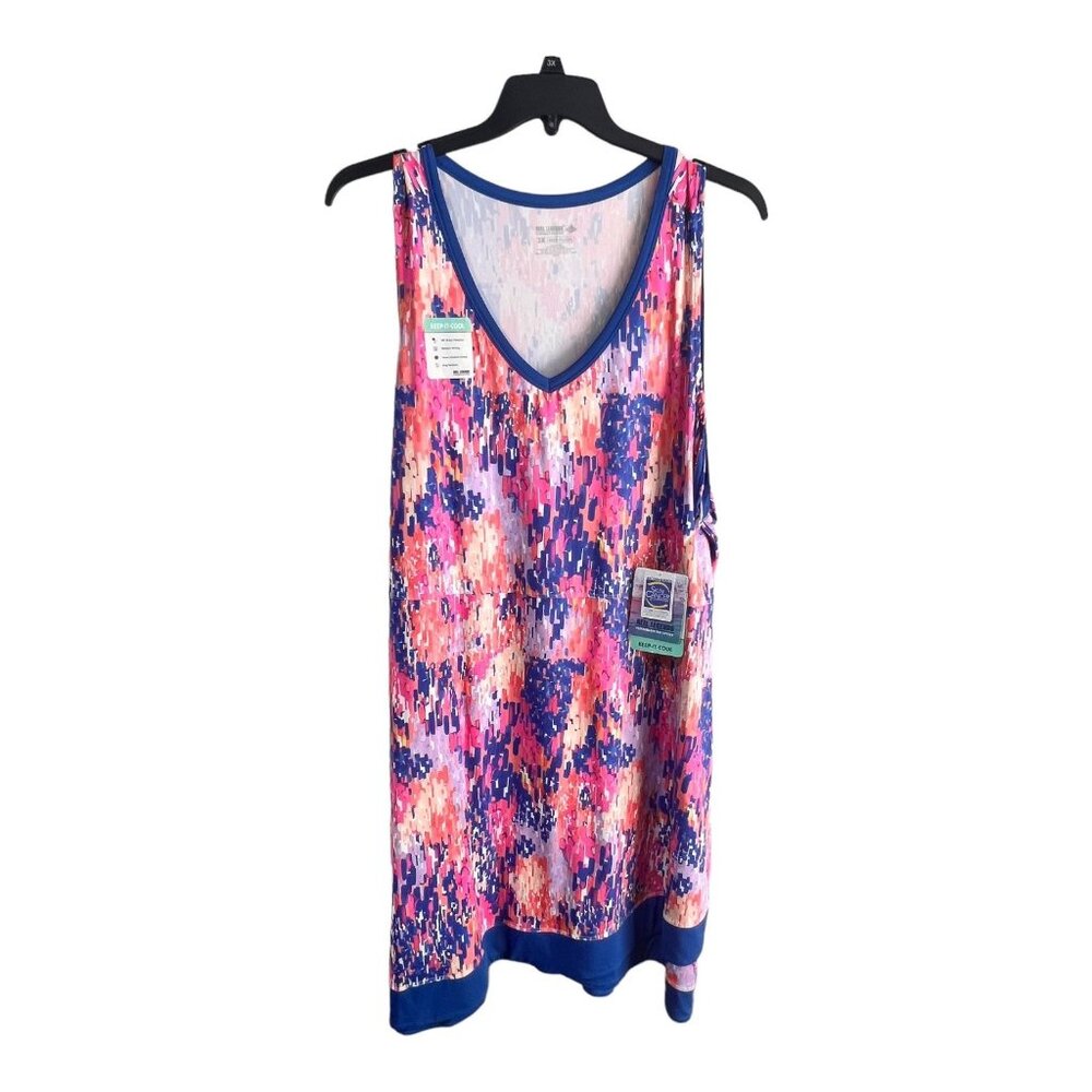 Reel Legends Womens Keep It Cool V Neck Tank Dress Plus Size 3XL